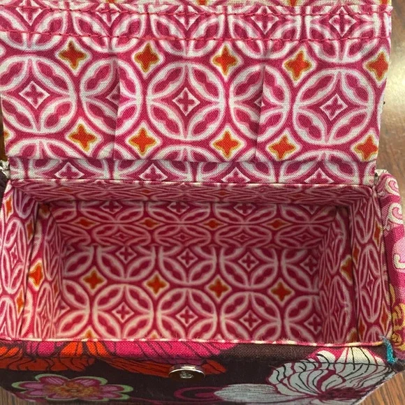 Vera Bradley Brown Pink Floral Travel Jewelry Box Case - Picture 6 of 7
